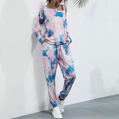 Dámsky potlačený bez ramienok s dlhým rukávom tie-dye ležérny módny elegantný oblek dvojdielna súprava