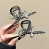 AWAYTR Schwarz Neumond Haarspangen Legierung Pferdeschwanz Haarspangen Krabbe Für Frauen Mädchen Geschenk Haarschmuck Valentinstag Kopfschmuck