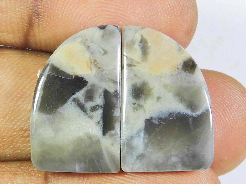 Natural Puff Jasper Matched Pair Fancy Cabochon Loose Gemstone 13X21X03 MM SK-274