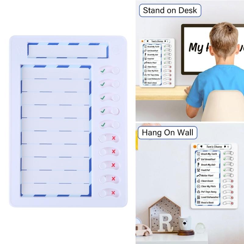 Daily Task Planner for Kids  Magnetic Chore Chart with Detachable Memo Board and Pen