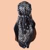 High Quality Skinny Square Scarf Women Chain Print Foulard Neckerchief Lady Soft Satin Hairband Head Hijab Bag Ribbon Gift 90cm