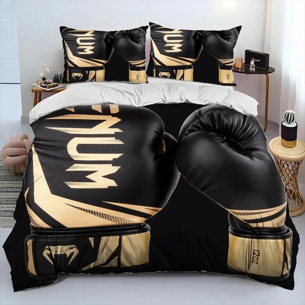 3PCS Single-sided Boxing Gloves Boxer Fight Printed Comforter Bedding Sets Comfortable Bedspreads Comforter Duvet Birthday Gift