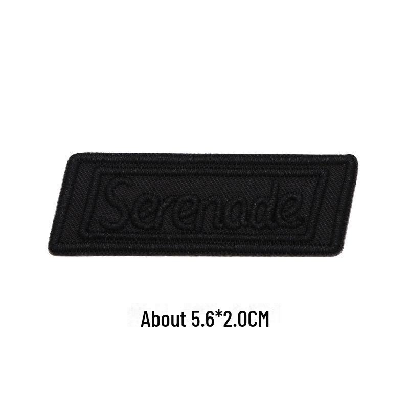 Black Self-Adhesive Embroidery Patch for DIY Clothes Repair and Decoration