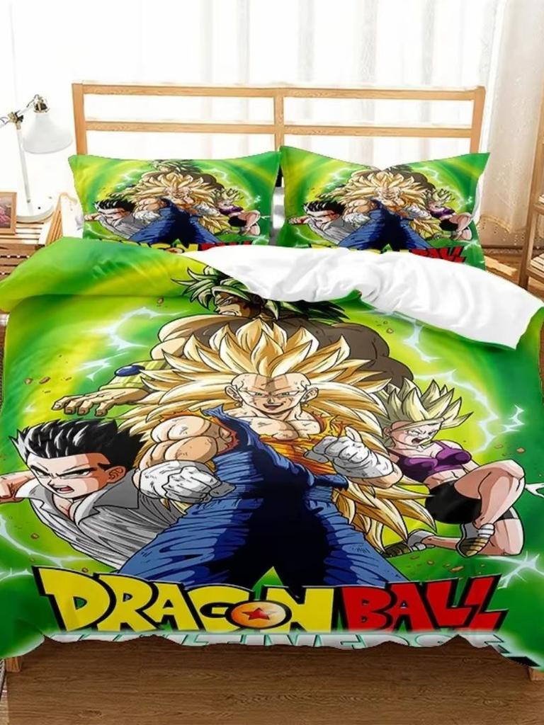Japanese Anime Dragon Ball Bedding Set Goku Duvet Cover Comforter Bedclothes Single Twin Full Queen Size 3D Kids Adult Boys Gift