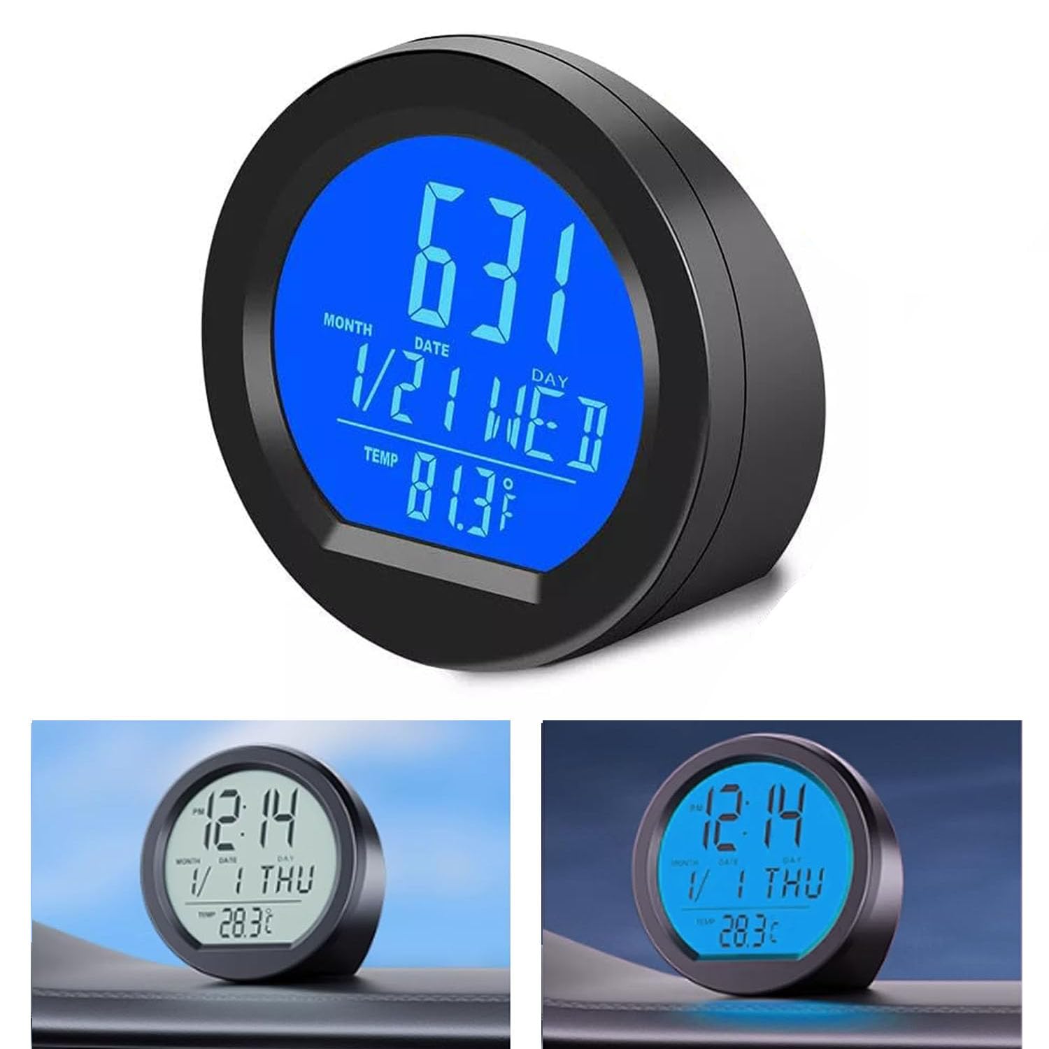 

Автомобильные часы, Цифровые часы, Солнечные, Автомобильные часы, Электронные часы, Зарядка от солнца, Работают, Солнечные синий