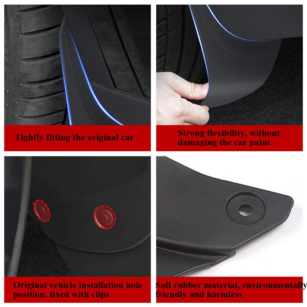 For Tesla Model 3 Model Y -2023 Invisible Mud Fenders Modification Car Exterior Accessories Mudguards