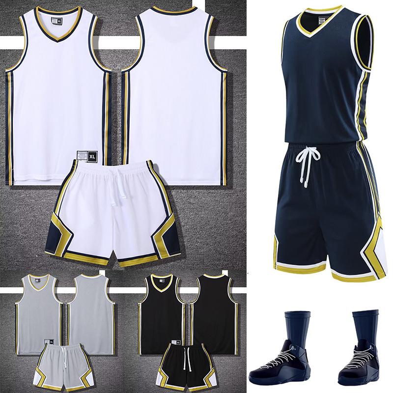Tuta da Basket da Uomo Taglia L Stampa Squadra di Allenamento Uniforme Studente Gilet Sportivo Estivo Gioco Maglia Larga