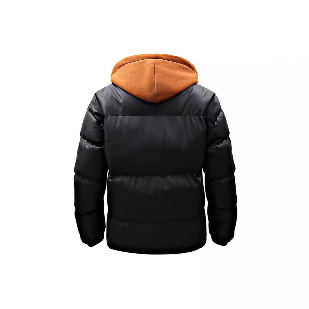 Europe and the United States Are Hot-selling Winter New Fake Two-piece Cotton-padded Coat Men's Jacket Trendy Fashion Thickened Hooded