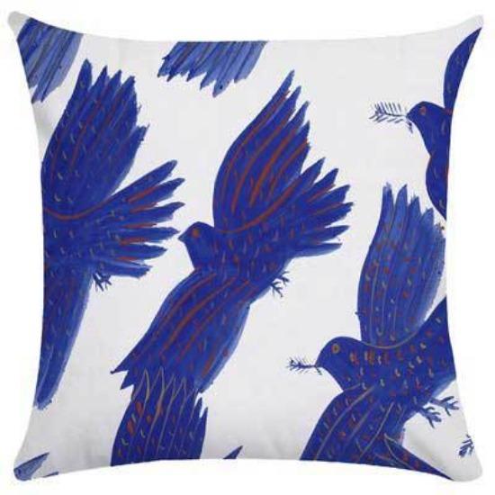 Nordic Pillow Ins Light Luxury Style Pillow Case Retro Art Abstract Blue Pillow Flower Sofa Backrest