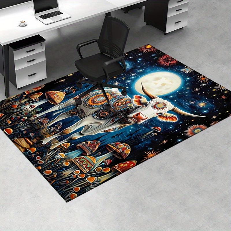 1pc Cosmic Cow,Psychedelic Mushrooms,Celestial Night Office Carpet Soft Polyester Entrance Carpet Wa