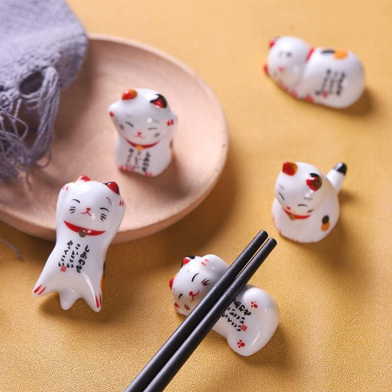 Set of 5 Ceramic Chopstick Rests - Stylish, Practical, and Easy to Clean - Japanese Tableware