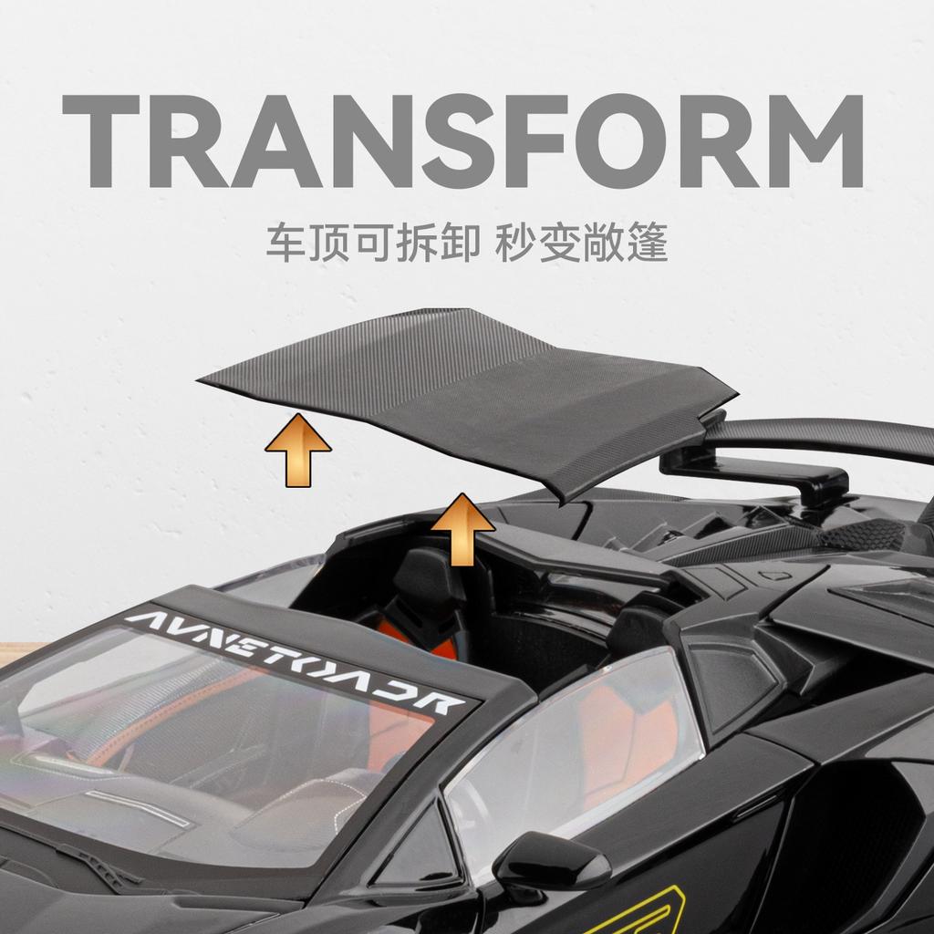 1:18 SJV63 simulation alloy classic sports car model sound and light pull back toy car ornament