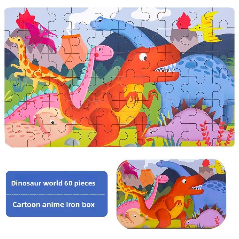 Holz-Kinderpuzzle mit 60 Teilen für Früherziehung und Konzentrationsförderung