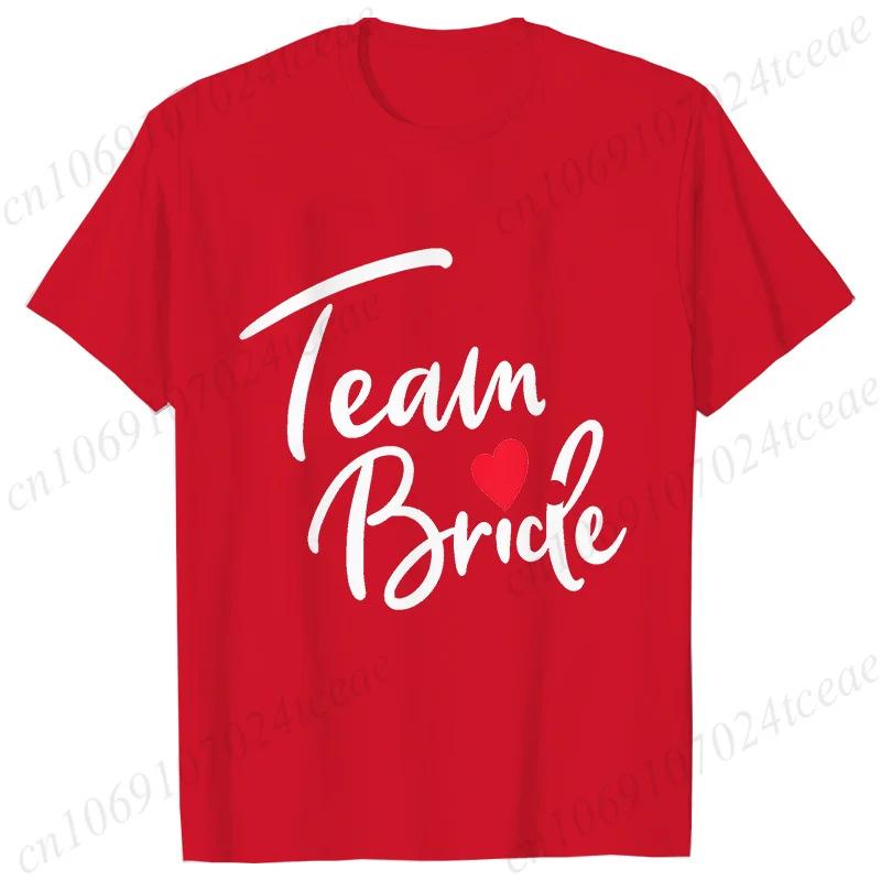 Team Bride Squad T-shirt Bridal Wedding Tops Bachelorette Farewell Party Tees Women EVJF Blouses Bridesmaid Aesthetic Clothing