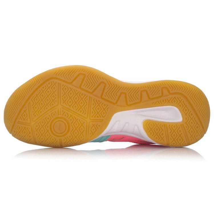Li Ning Attack Wear Resistant Non Slip Low Top Badminton Shoes Women Shoes Blue Orange AYTM054-4