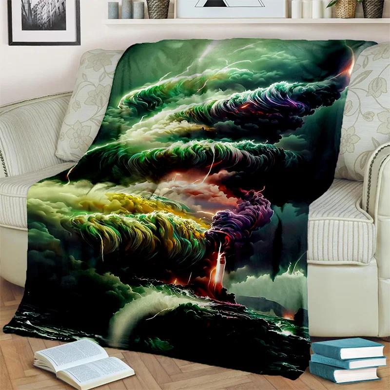 Dream Natural Tornado Cloud Twister Blanket,Soft Throw Blanket for Home Bedroom Bed Sofa Picnic Travel Office Cover Blanket Kids