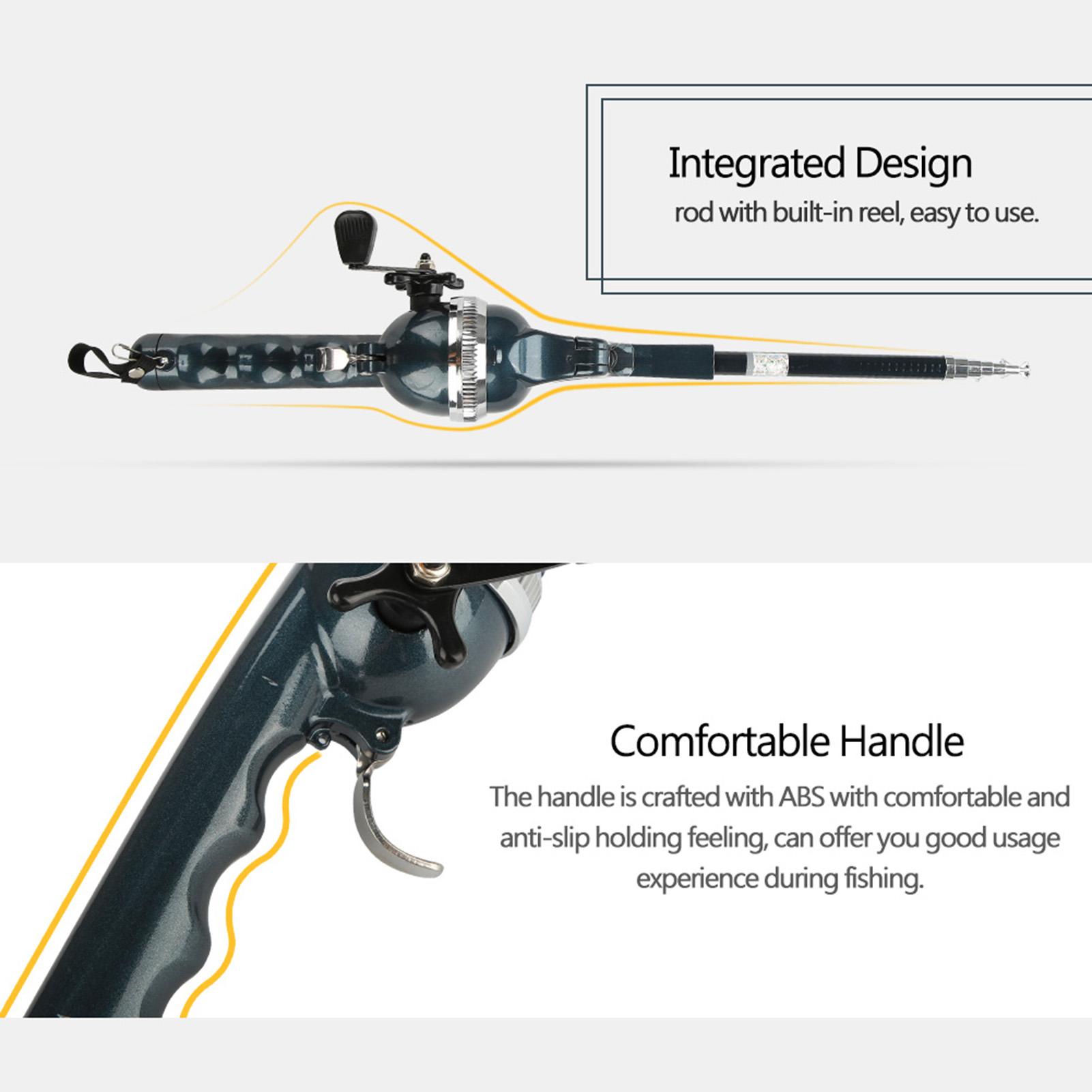 

Lightweight Plastic Folding Integrated Fishing Rod and Enclosed Reel Tackle Accessory белый