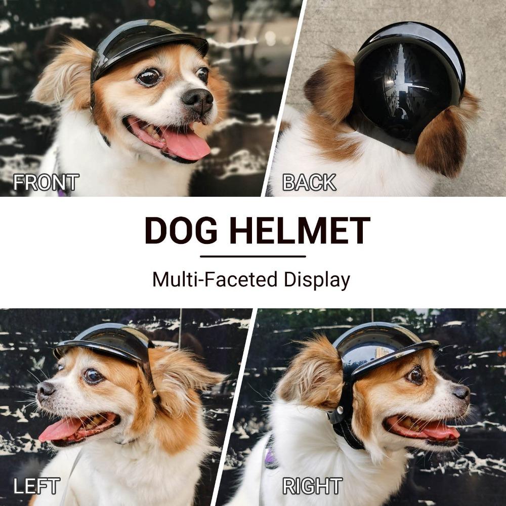 With Ear Holes Dog Cat Helmets Adjustable Dog Helmet Hat Pet Motorcycle Helmet  Pet Accessories