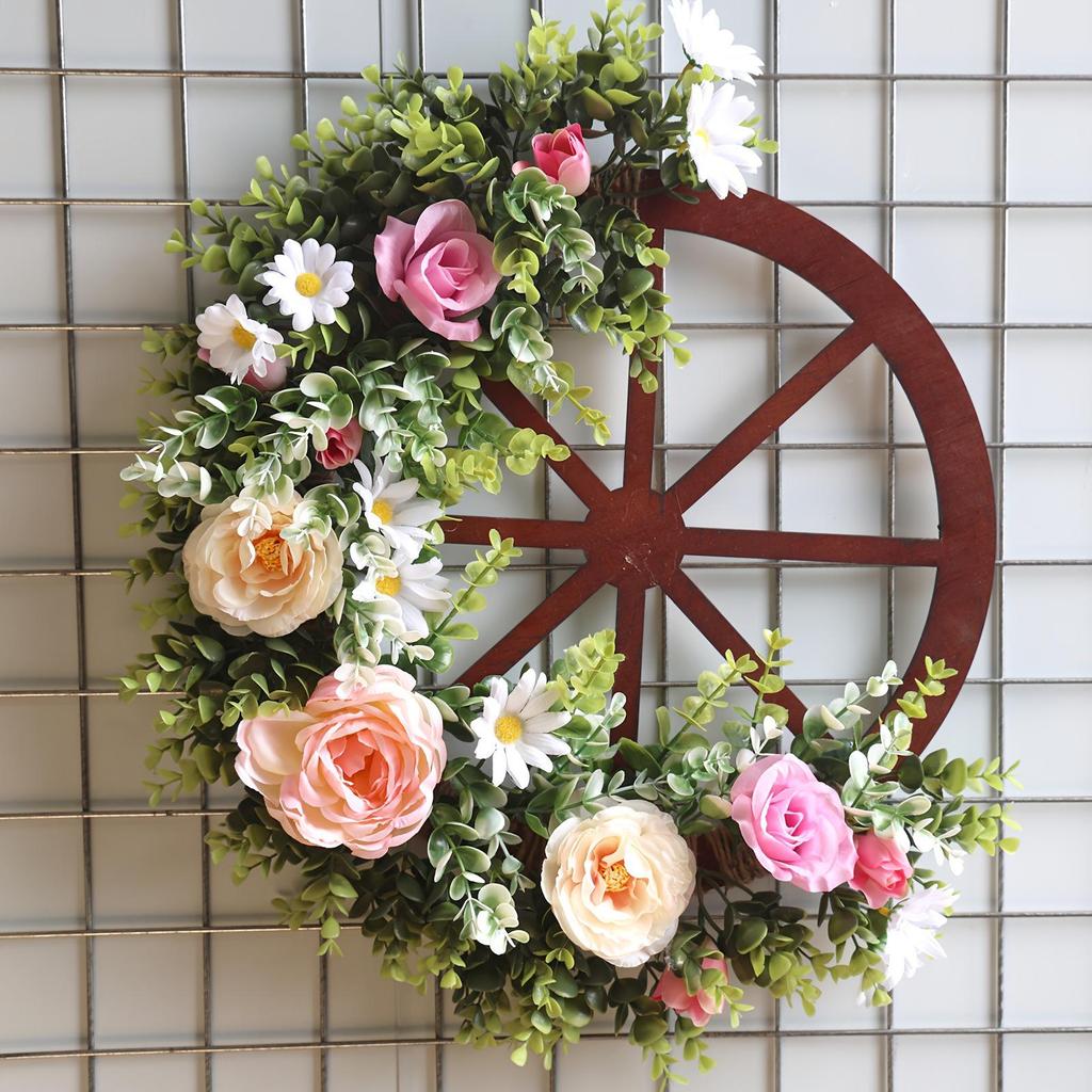 Spring Wheel Outdoor Wreath - Pastoral Scene Decorative Prop