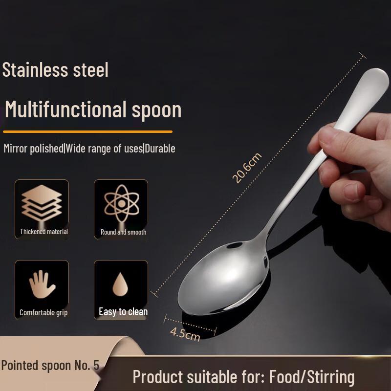 Homeglen Stainless Steel Long Handle Eating Spoon