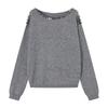 Women's Beaded Sequin V-Neck Knit Sweater