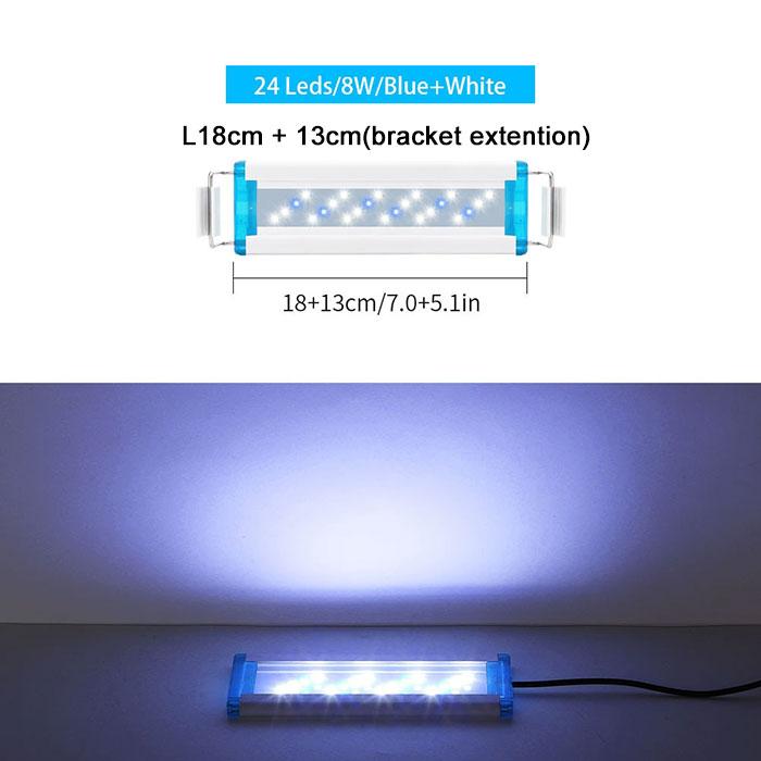 

Светодиодный светильник для аквариума L18/28/38/48см для растений, подключаемый к сети, полноспектральный светильник для аквариума с выдвижными кронштейнами для пресной воды EU plug