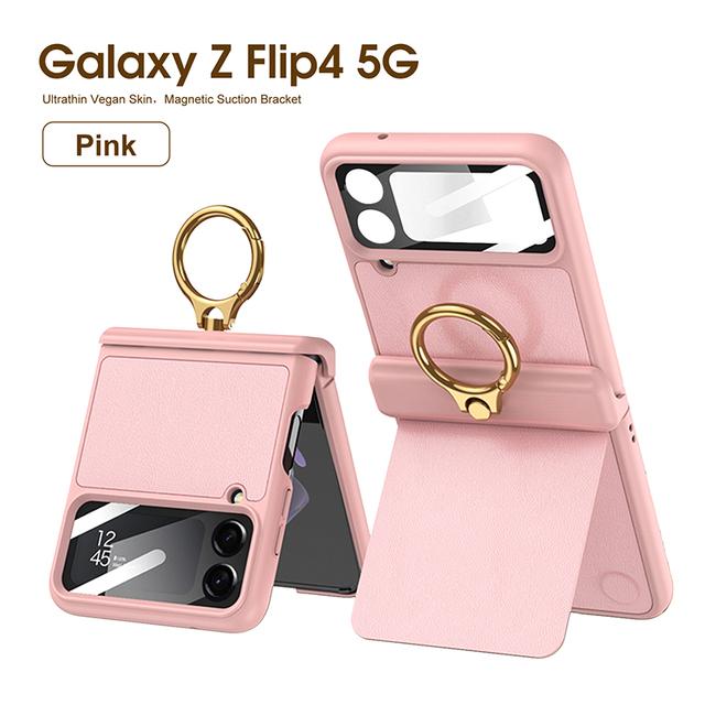 Ultra -Thin Skin Feel Cover For Samsung Galaxy Z Flip 4 5g Magnetic Suction Bracket Hinge Full Package Shell Film Integrade Funda
