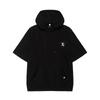 Ev E Patch Oversized Short Sleeve Hoodie (Black)
