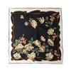 [Silk Double Crepe 61 Square Scarf] Literary Flowers Versatile Mulberry Silk Double Crepe Scarf Sunscreen Fashion Square Scarf Silk Scarf