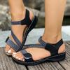 Women's Wide Width Roman Sandals, Velcro Strap Outdoor Slippers, Summer Comfort Wholesale Slides for Women