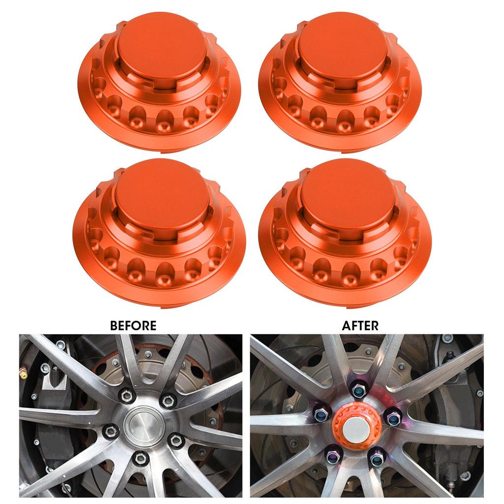 Wheel Center Cap 36136768640 Hub Cover Rim Fit for Honda with 68 (69) Mm Outer DiameterOrange