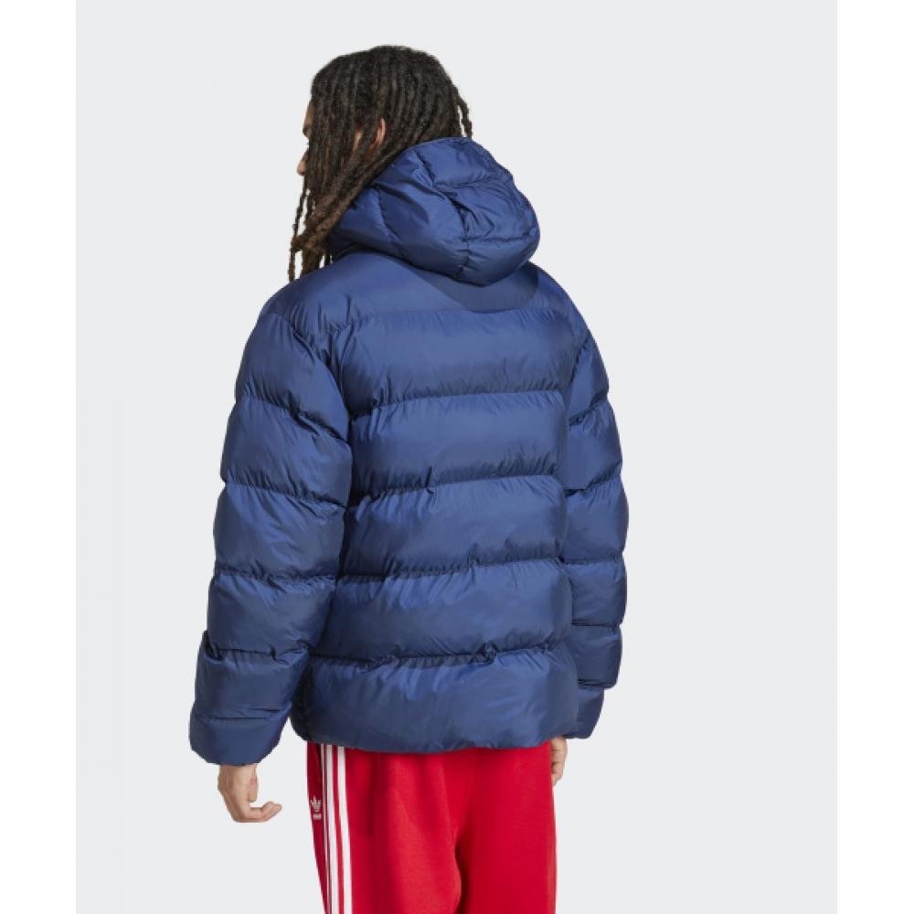 Adidas Tonal Hooded Puffer Jacket   Navy Iy3397
