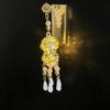 Ancient Style Luminous Lantern Refrigerator Magnet with Pavilion Tassel and Pearl Ornament