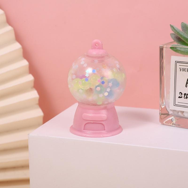 Kawaii Dekoration Gacha Maschine Farbige Perlen Knet-Nass-Quetschspielzeug Geschenk Entlüftung für Kinder Hochziehen TPR Weichgummi Gacha Maschine