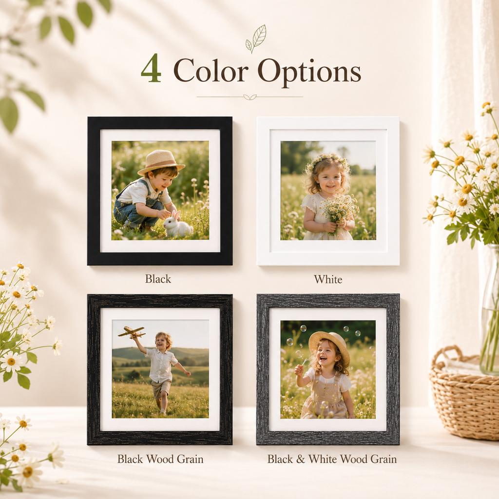 Wholesale Wood Picture Frame Durable Lightweight Square Photo Frame Wall Hanging Tabletop Home Decor 6x6 8x8 10x10 12x12 14x14