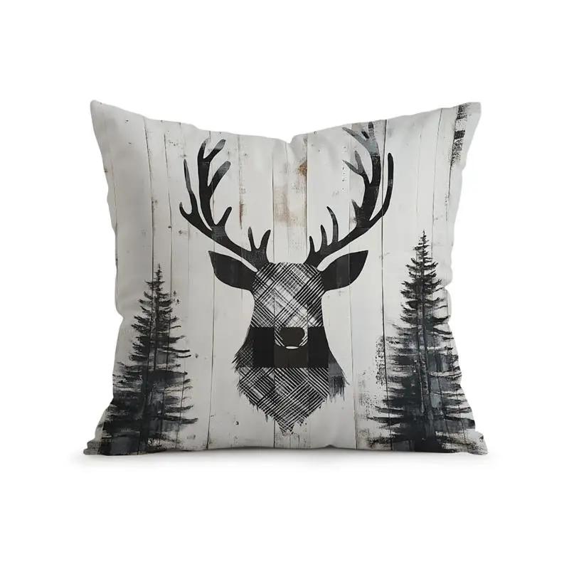 Decorazioni per la Casa Teste di Cervo & Fantasia Foresta Copricuscini Fantasia Copricuscino Adatto per Divano Camera da Letto Auto