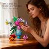 Non-Toxic 956Pcs Preserved Flowers Building Blocks Rose Daisy Lily Bouquet Vase Model Bricks Home Decoration Ornaments Kids Toys Gifts