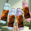 1PC Savanna Lion King 750ml Color Plastic Sports Water Bottle Leakproof Flip Straw Lid Suitable for Sports Office Home Use