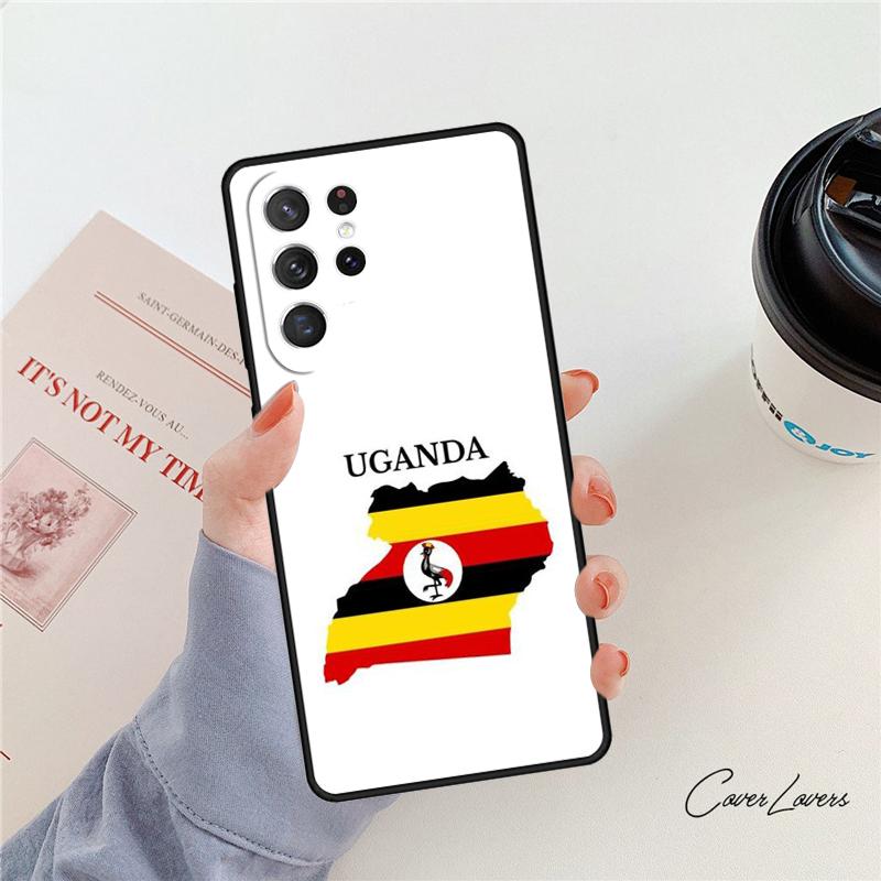 Uganda Flag Phone Case For Samsung Galaxy S24 S25 S23 S22 Ultra Note 10 20 Plus S20 S21 FE Cover