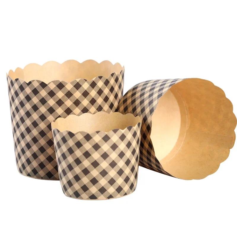 100Pcs Heavy Duty Brown Kraft Muffin Cupcake Paper Liners for Baking Dessert Cups Cake Baking Cups for Home Bakery