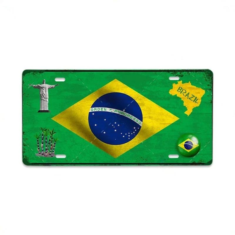 Retro Car 2D Metal Sign, Aluminum Wall Decor 15x30cm