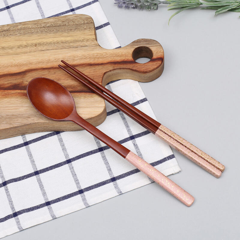 Rosewood Lacquer Two-Tone Spoon Set (Pink) Wood Spoon