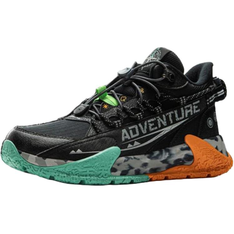 

Li Ning Детские кроссовки из синтетической кожи Rock Удобные Нескользящие Износостойкие Полувысокие Уличные Кроссовки Детская обувь Черный YKEU014-3 33