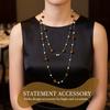 1Pcs Retro Stackable Glass Bead Sweater Neck Chain Multi-layer Tiger's Eye Stone Necklaces For Women Charms Jewelry Gifts