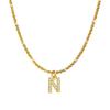 European and American Wind Titanium Steel Sparkling Necklace Women Inlaid with Zirconium 26 English Letters Pendant Collarbone Chain Girls High Sense