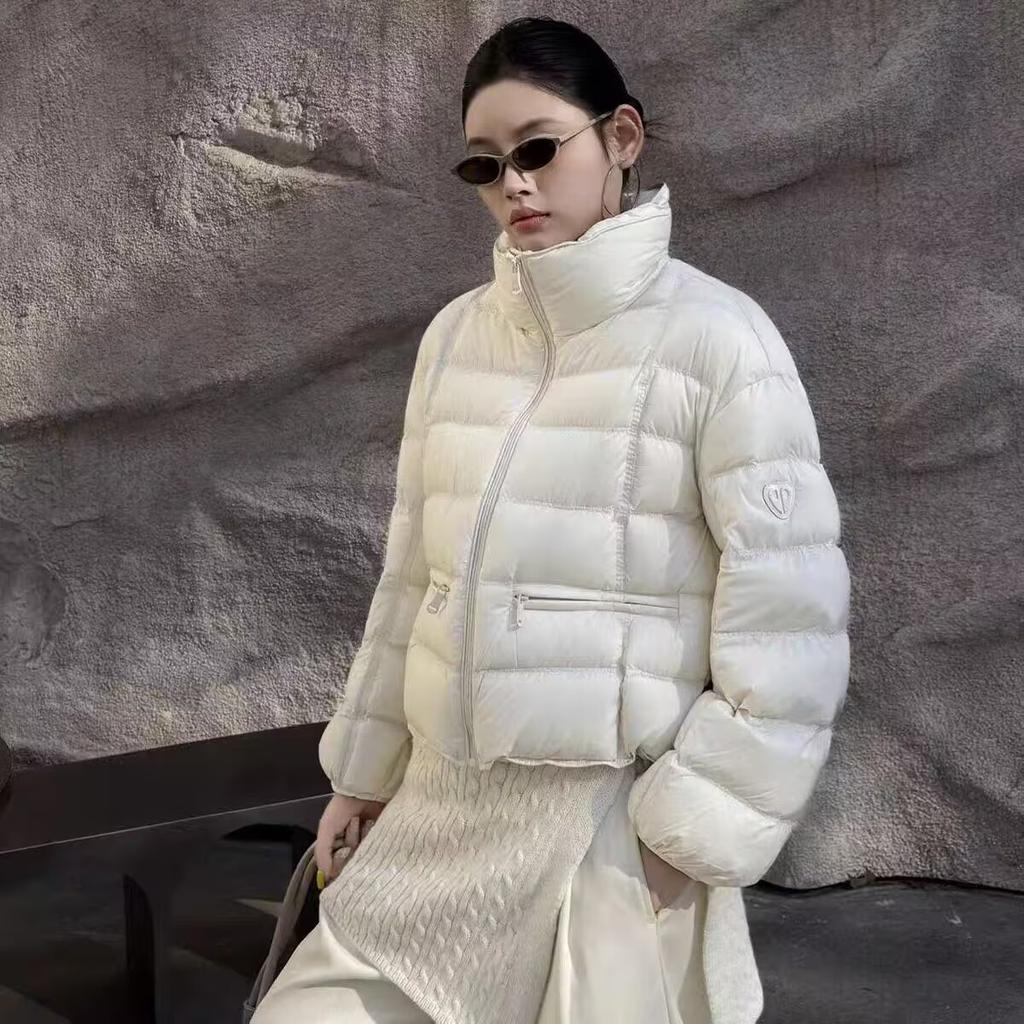 White duck down puff short ribs down jacket women's winter new stand-up collar small warm versatile jacket tide