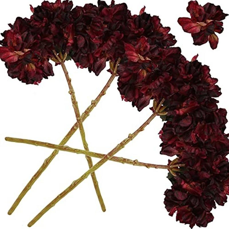 

4 шт. большие винтажные сушеные шелковые цветы гортензии поддельные цветы для букета невесты цветы украшение для детского душа бордовый