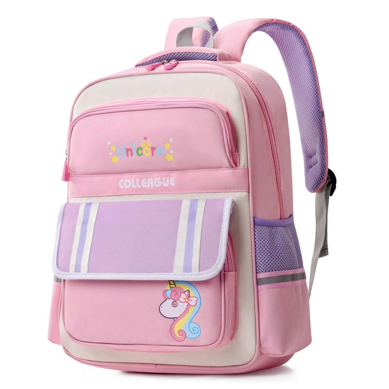 Versatile Unisex Cartoon Animal Print Backpack For Elementary Students With Comfortable Curved Shoulder Straps