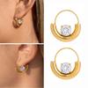Delicate Zircon Earrings Fashion Ear Accessory Stainless Steel Jewelry Pendant Earrings Present for Modern Enthusiasts