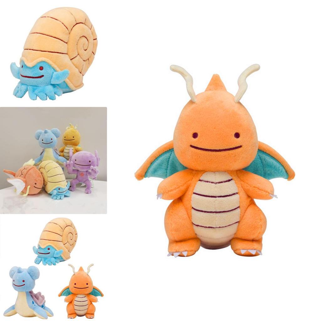 New Arrival Pokemon Plush Toy Set Featuring Ditto Lapras And Dragonite Soft Dolls